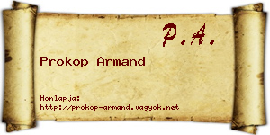 Prokop Armand névjegykártya